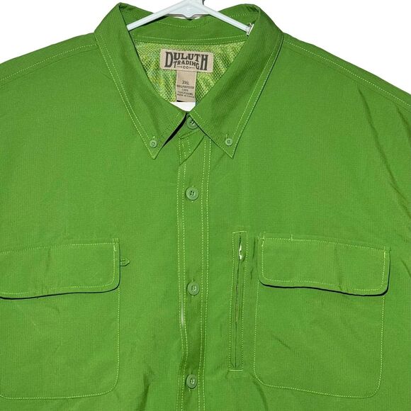 Duluth Trading CoolPlus Vented Fishing Shirt Men’s 3XL Green Long Sleeve EUC - Picture 2 of 9